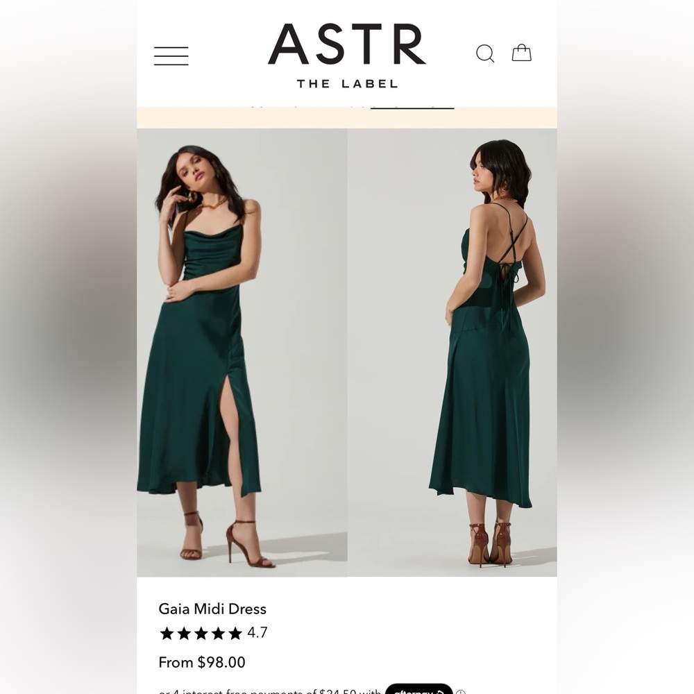 Astr the label olive green dress